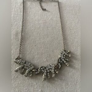 ♥️Bohemian Safari Elephant Necklace – Rhinestone Animal Theme Statement Piece